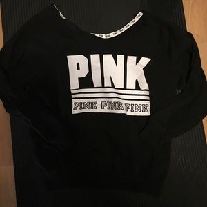 PINK wide neck/off the shoulder sweatshirt