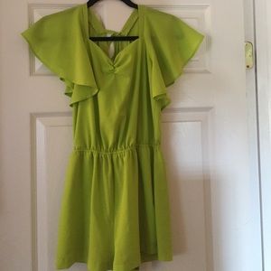 Lime green romper with open back