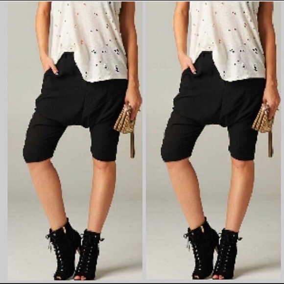 Dressy drop crotch shorts
