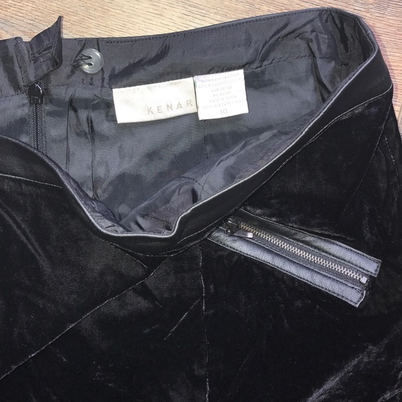 Kenar Maxi Velvet Skirt Faux Leather details - Picture 4 of 4