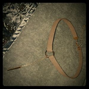 Tan & gold choker neclace