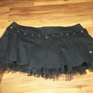 Black Royal Bones Mini Skirt HOT TOPIC