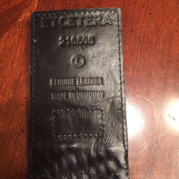 Etcetera black leather belt in perfect con. Large - Picture 3 of 4