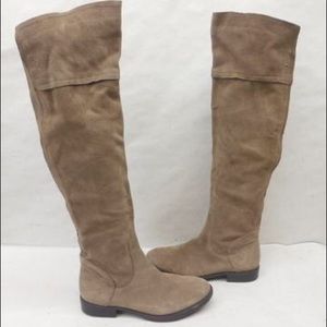 FRANCO SARTO TAUPE SUEDE RIDING BOOTS 7
