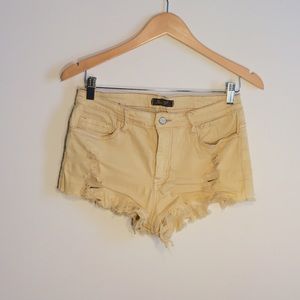 Cut-off Tan Jean Shorts