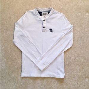 Abercrombie - White Muscle Henley Shirt