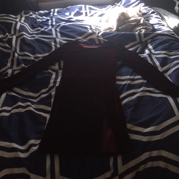 maroon velvet dress
