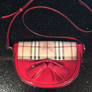 Burberry cross body -red leather