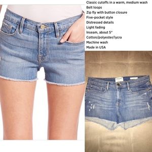 Frame Denim Le Cutoff Shorts Size 28