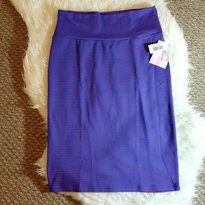 LULAROE Striped Cassie pencil stretch skirt