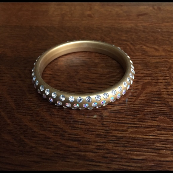 Gold crystal bangle bracelet - Picture 1 of 3