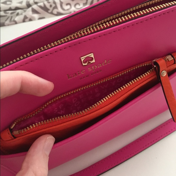Pink/Orange Kate Spade Purse - Picture 4 of 6