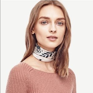 Ann Taylor Floral Swirled Silk Little Scarf