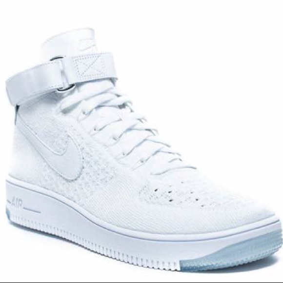 Womans White Nike Air Force Af1 Flyknit 