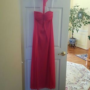 Beautiful Pink Halter Prom Dress