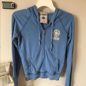 Blue Victoria's Secret zip up hoodie.