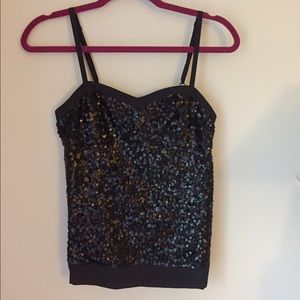 Black Sequin Top