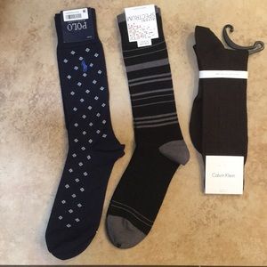 3 pairs of socks form Polo, Calvin Klein, Alfani
