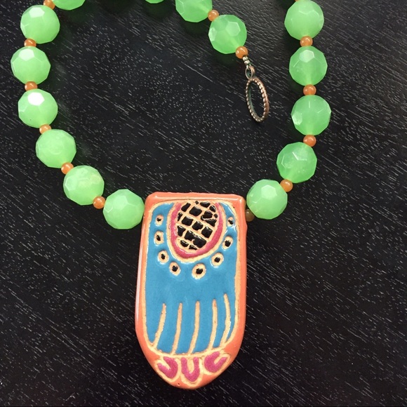 Handmade ceramic pendant necklace