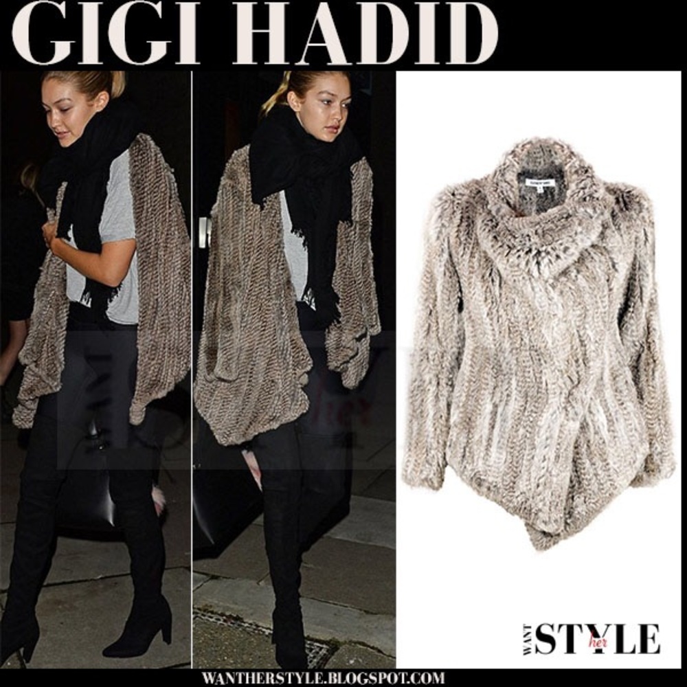 Like new Elizabeth and James rabbit fur jacket XS