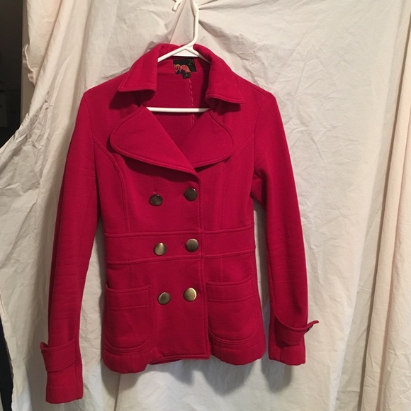 Red pea coat