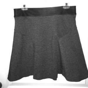 Leather Waistband Seam Detail Skirt