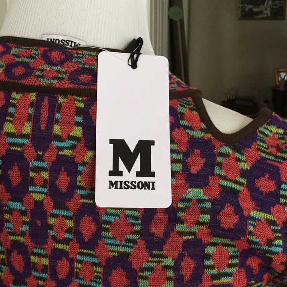 M MISSONI COLD SHOULDER PRINTED SHEATH DRESS⚜ - Picture 4 of 4