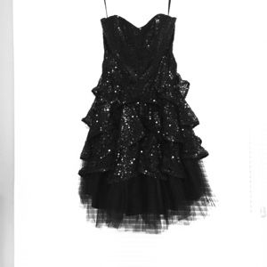 Betsey Johnson - Black Sequin Cocktail/Prom Dress