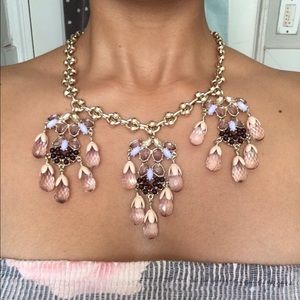 NEW - Gold tone, floral drop necklace.