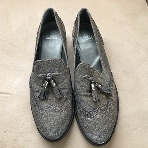 Stuart Weitzman silvery-gold loafers