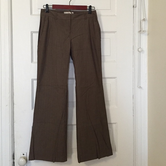 Final Price- LOFT Dress Pants - Brown w/ stripes