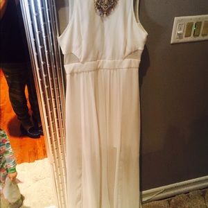 White dress with sheer cut outs