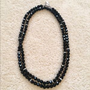 Ann Taylor - Black and Silver Beaded Necklace