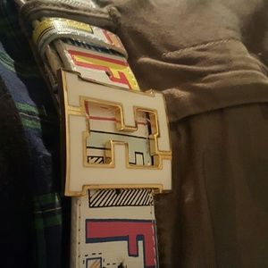 white colorful fendi belt