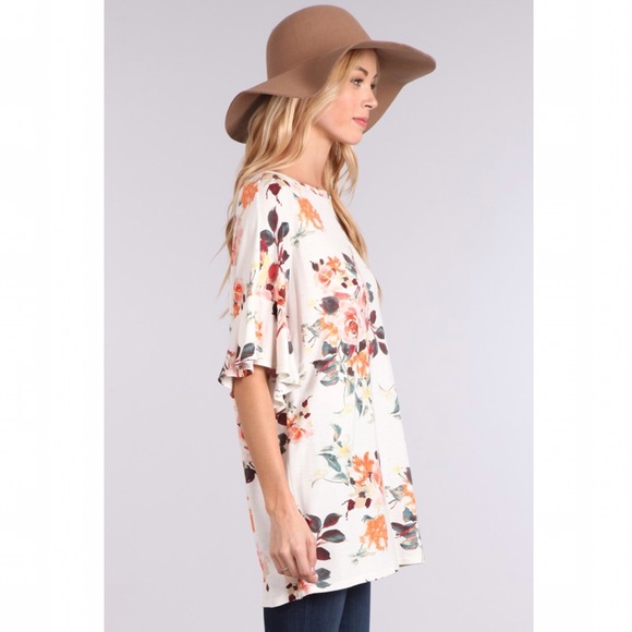 LAST!✨Best Seller — Floral Print Ruffle Top - Picture 4 of 6