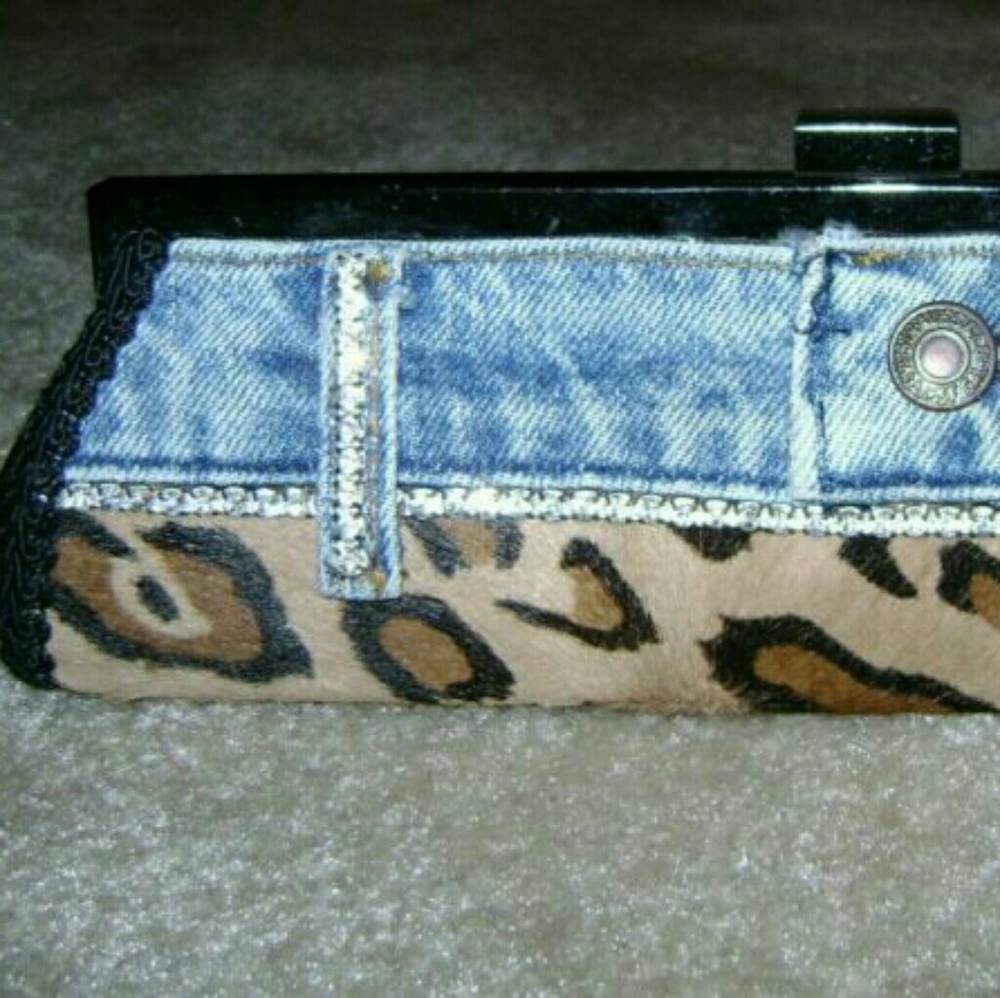 Kelly Kathleen Leopard Clutch Rhinestones Levi's