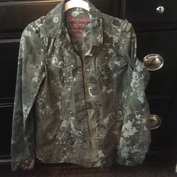 Olive green print jacket