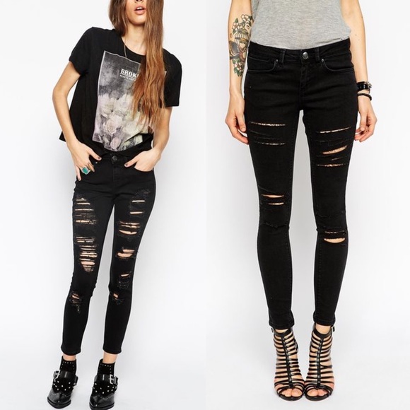 Pants - JULIETTE distressed skinnies - BLACK Pants - JULIETTE distressed skinnies - BLACK