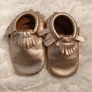 Freshly Picked rose gold moccasins. Size 4.