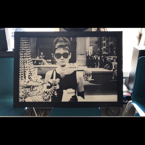Audrey Hepburn picture wooden frame