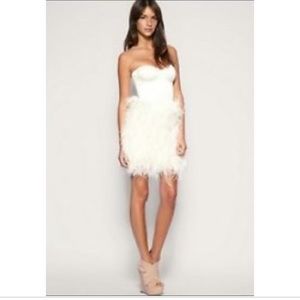 ASOS Ivory Creme Feather Bustier Dress