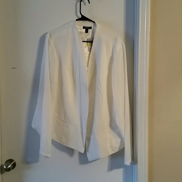 Torrid white Blazer with sheer sleeves