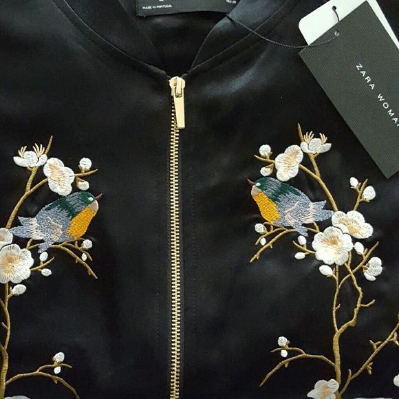 Zara Floral Embroidered Bomber Jacket - Picture 8 of 8