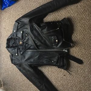 Element leather motorcycle jacket