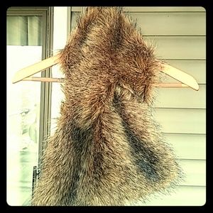 Rachel Zoe faux fur pull through scarf