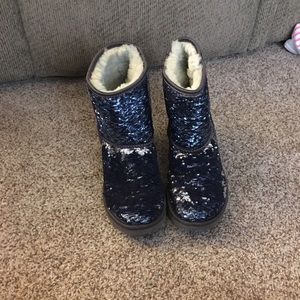 Sparkling Blue and silver UGGs