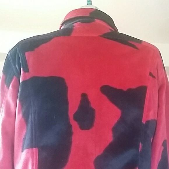 Express | velvet Cow print Jacket - Picture 2 of 4