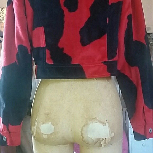 Express | velvet Cow print Jacket - Picture 3 of 4