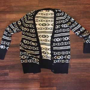 Aztec print cardigan