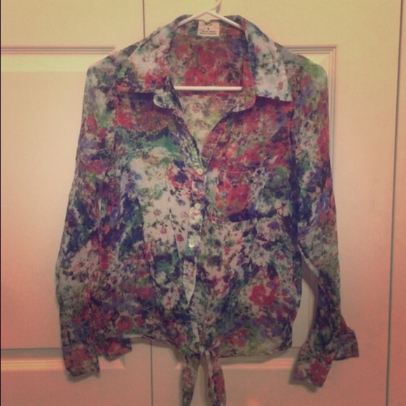 Urban Outfitters vintage style floral tie up top